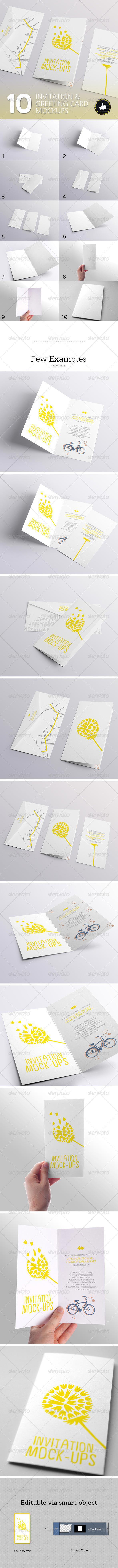10 Invitation & Greeting Card Mockups