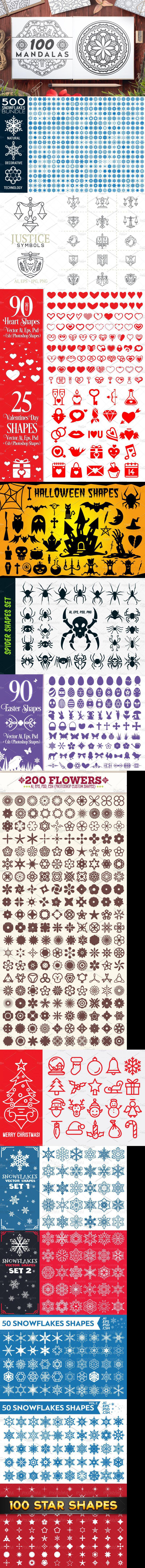 1400+ Vector Shapes Bundle