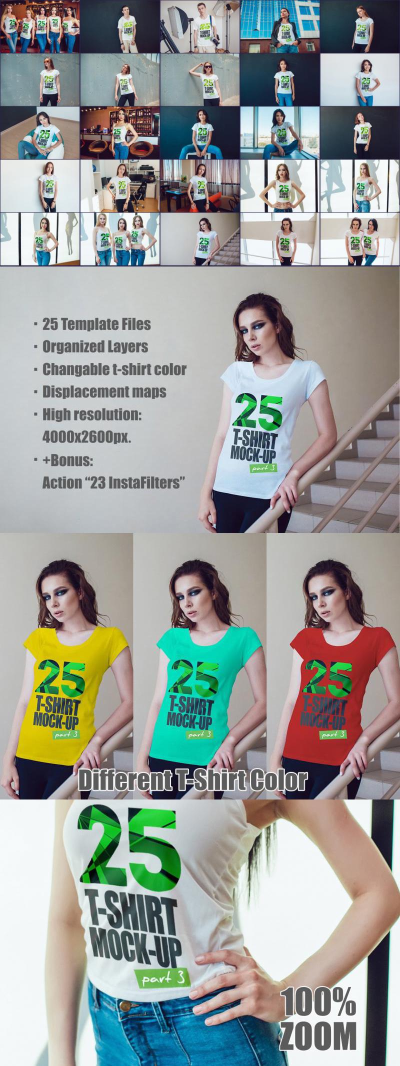 25 T-Shirts Mock-Up (Part 3)