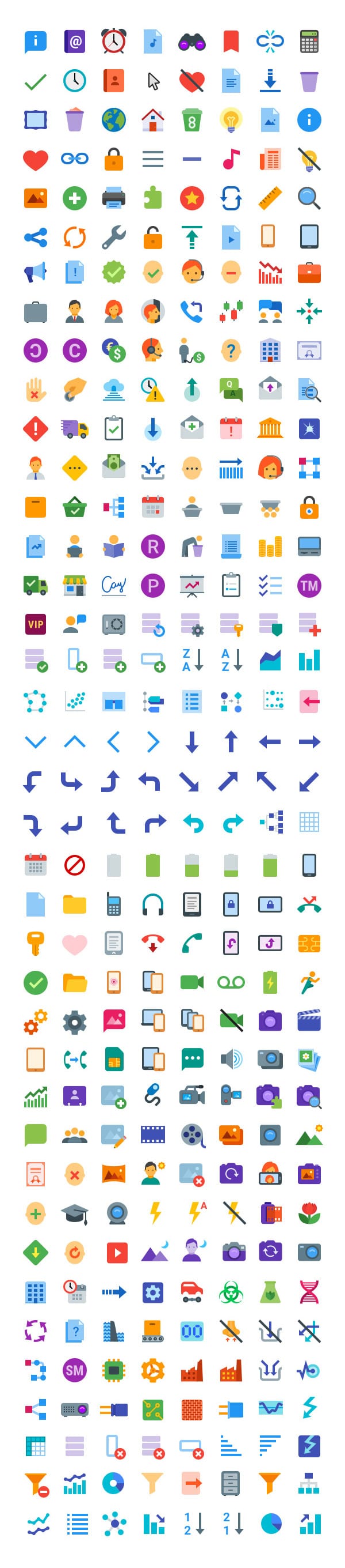 300 Flat Color Icons