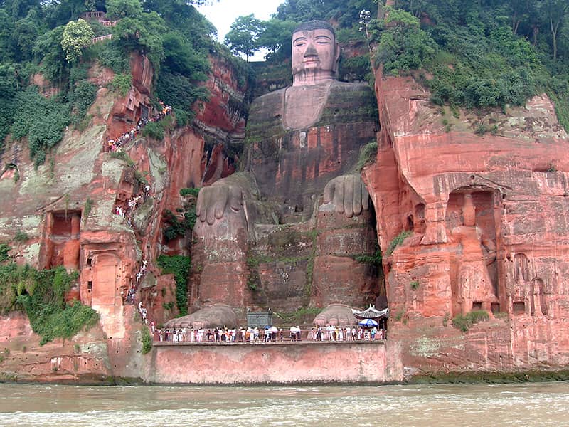 Stairs next to the Leshan Giant Buddha