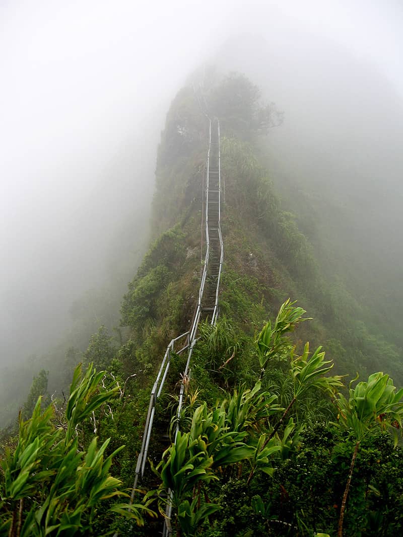 The Haiku Stairs in Oahu, Hawaii