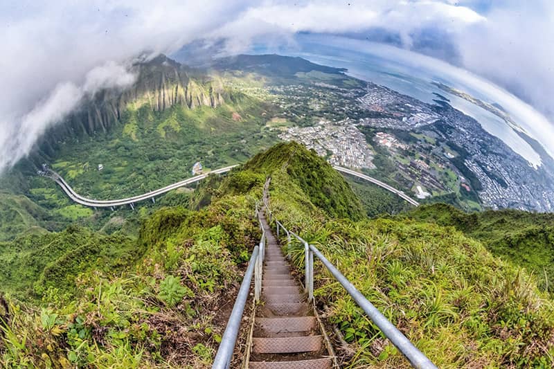 The Haiku Stairs in Oahu, Hawaii