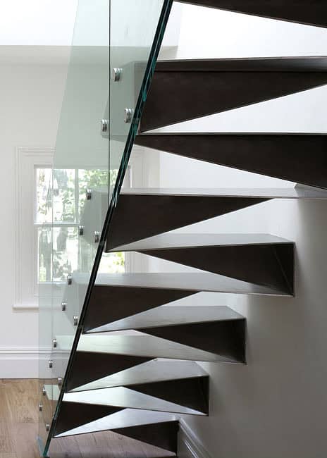 Folded steel “origami” stairs by Bell Phillips
