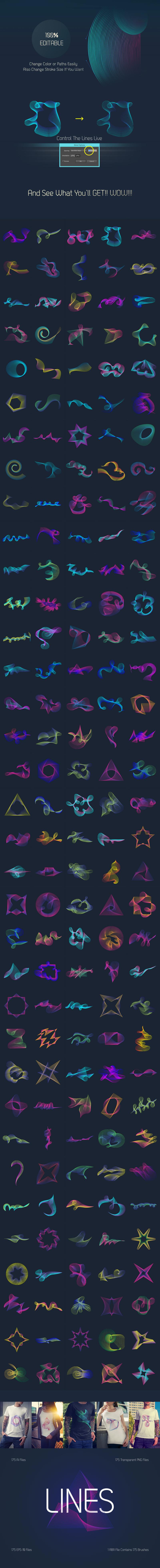 Abstract Line Art – 170+ Vector Elements Pack
