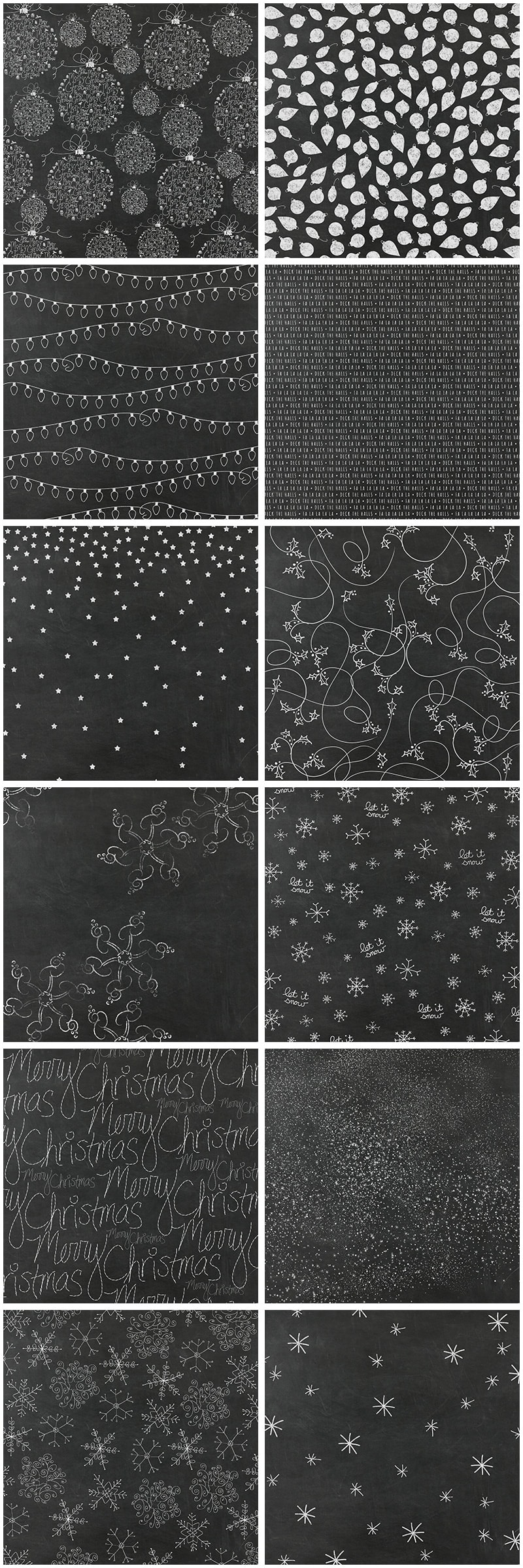 Chalkboard Christmas Digital Paper