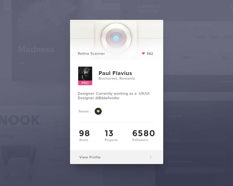 Day 019 - Dribbble Profile Card
