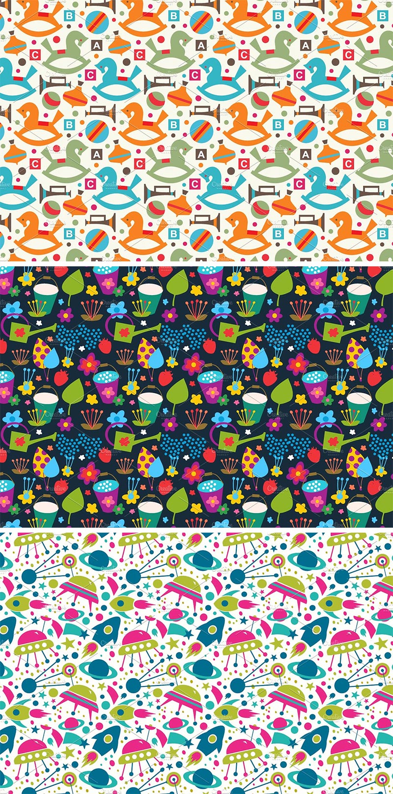 Decorative Toys Seamless Patterns