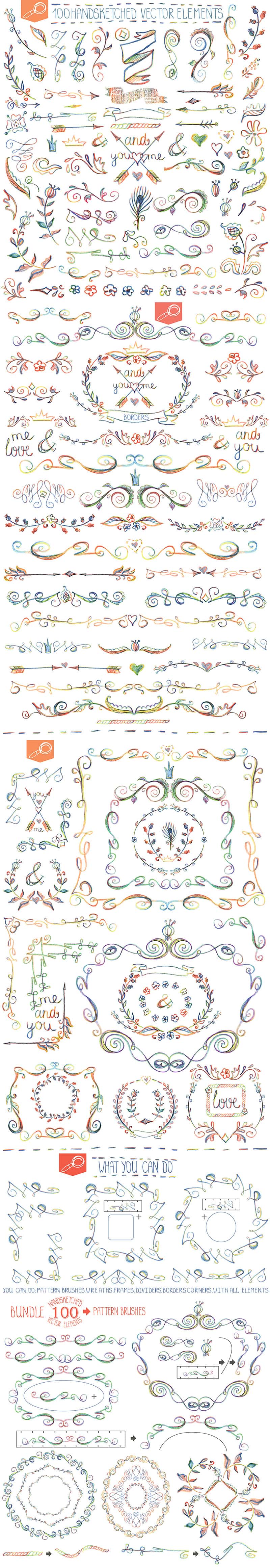 Handsketched Designer Bundle Vector