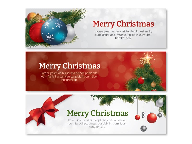 Set Of 3 Christmas Banners