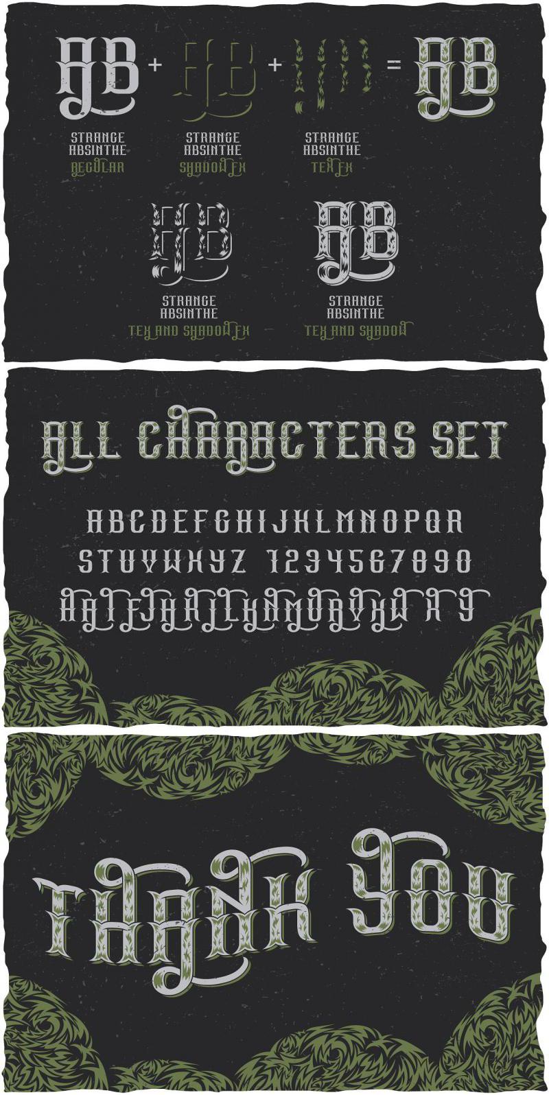 Strange Absinthe Label Typeface