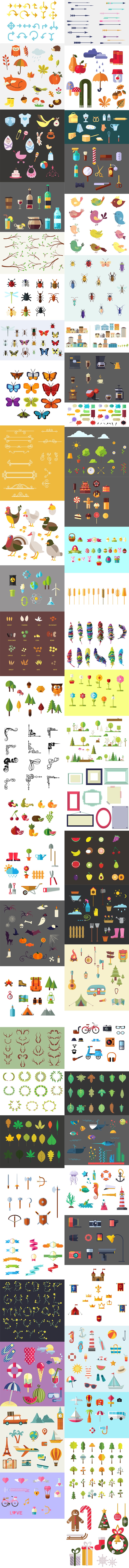 The Vector Clip Art Mega Pack with 950+ Elements