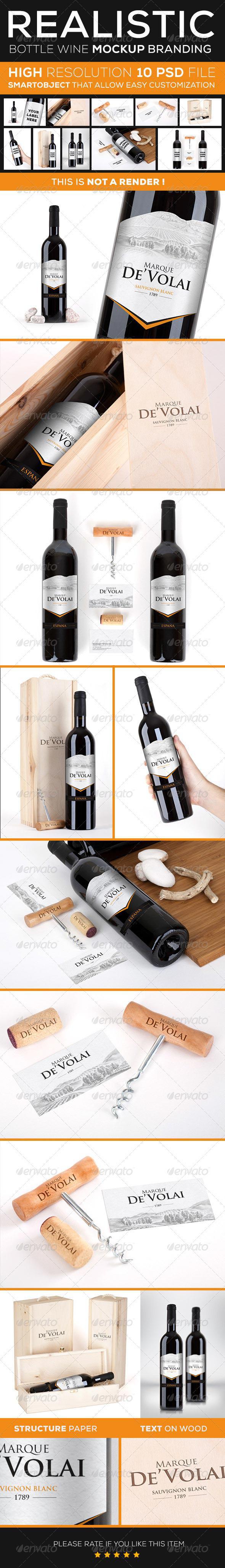 Wine Bottle Branding Mock Up